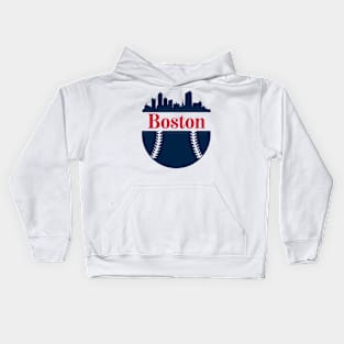 Boston baseball Blue Kids Hoodie